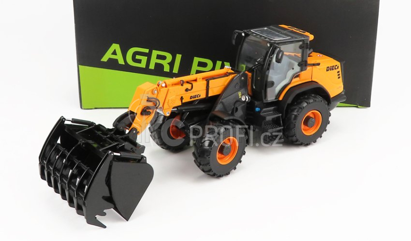 Ros-model Dieci T90 Plus Agri Pivot Ruspa Gommata 2010 - Tractor Scraper 1:32 Žlutá Černá
