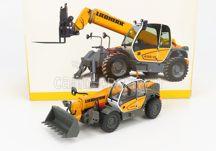 Ros-model Liebherr Telehandelr Tl435-13 Ruspa Gommata - Tractor Scraper 1:50 Žlutá Šedá