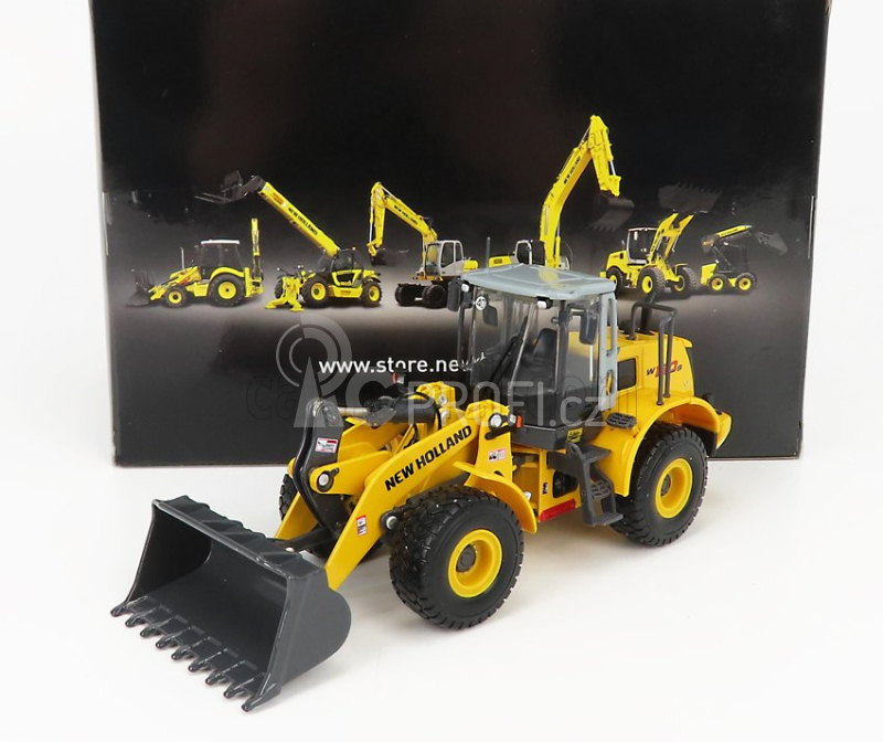 Ros-model New holland W190b Ruspa Gommata - Tractor Scraper 1:50 Žlutá