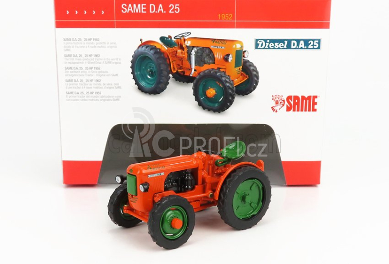 Ros-model Same D.a.25 Tractor 1952 1:32 Oranžová Zelená