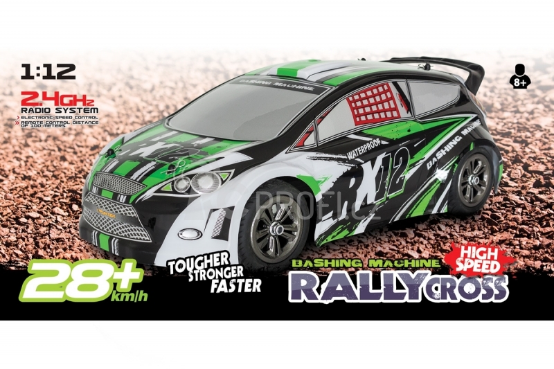 RX-12 elektro Rally auto - 2.4GHz RTR - zelený