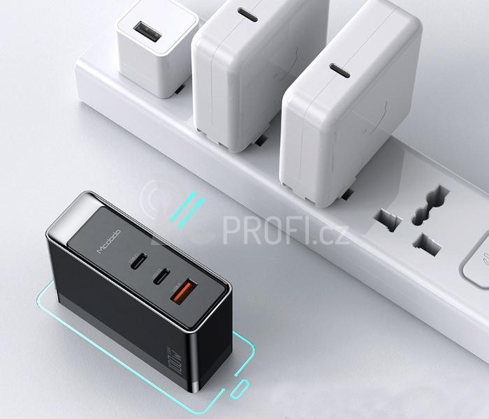 Rychlá nabíječka 100W 5A GaN (EU + US + UK)