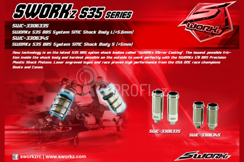 S35 BBS System SMC těla tlumičů S (+5mm)