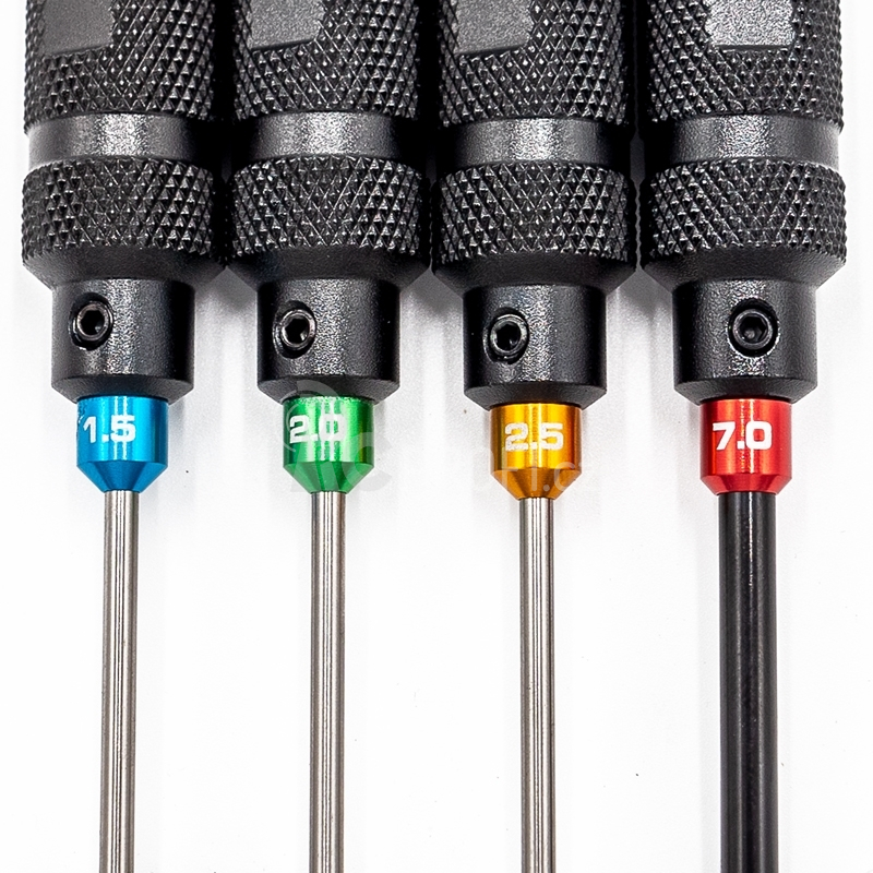 Sada nářadí, imbusový šroubovák (1,5, 2.0, 2.5mm) a nástrčkový klíč 7,0mm