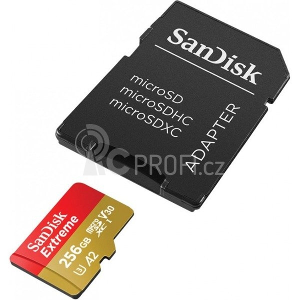 SanDisk MicroSDXC 256GB Extreme A2 UHS-I (V30) U3 + SD adaptér