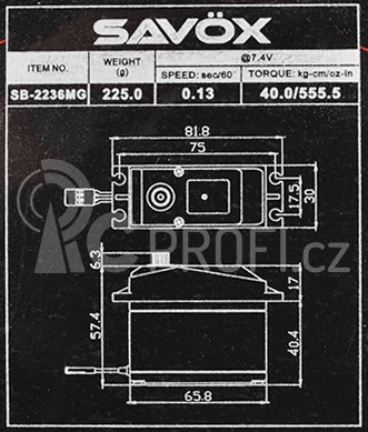 SB-2236MG HI VOLT Digitální servo (40 kg)