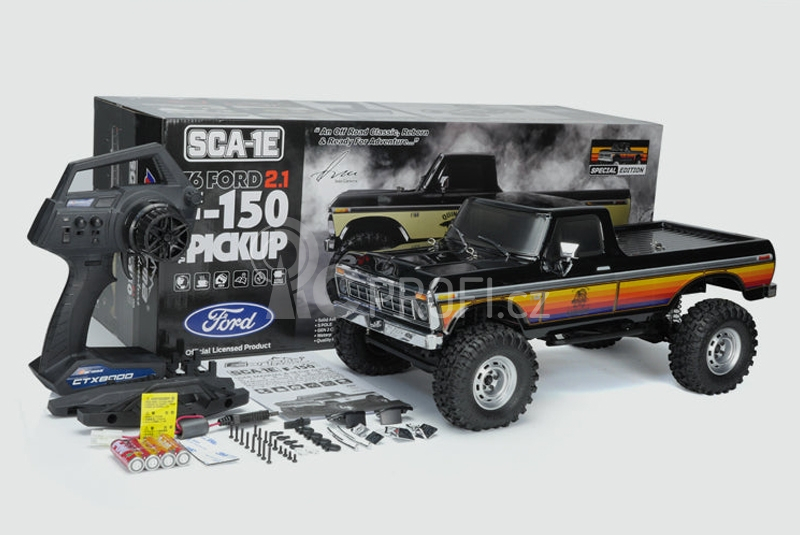SCA-1E 2.1 FORD F150 truck RTR, černý (rozvor 313mm), Oficiálně licencovaná karoserie