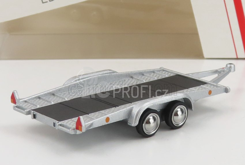 Schuco Accessories Carrello Trasporto Auto 2-assi - Car Transporter Trailer - Car Not Included 1:64 Stříbrná Černá
