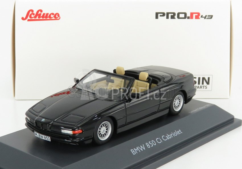 Schuco BMW 850i Cabriolet Open 1990 1:43 Black