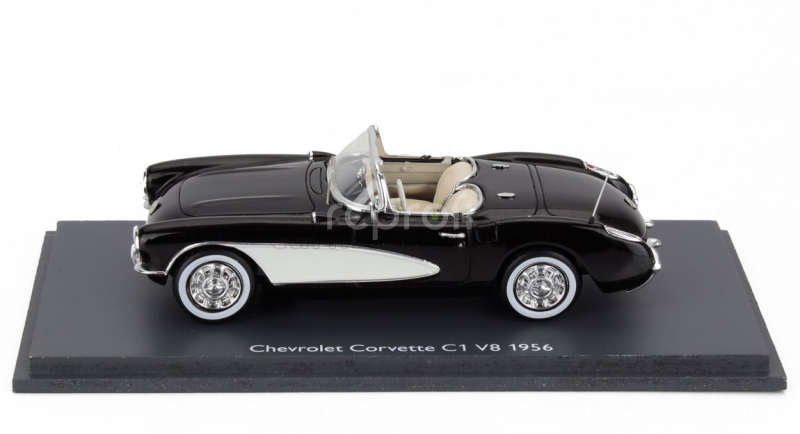 Schuco Chevrolet Corvette C1 V8 Spider 1956 1:43 Černá Stříbrná