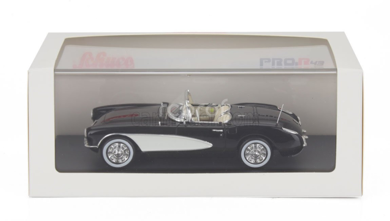 Schuco Chevrolet Corvette C1 V8 Spider 1956 1:43 Černá Stříbrná
