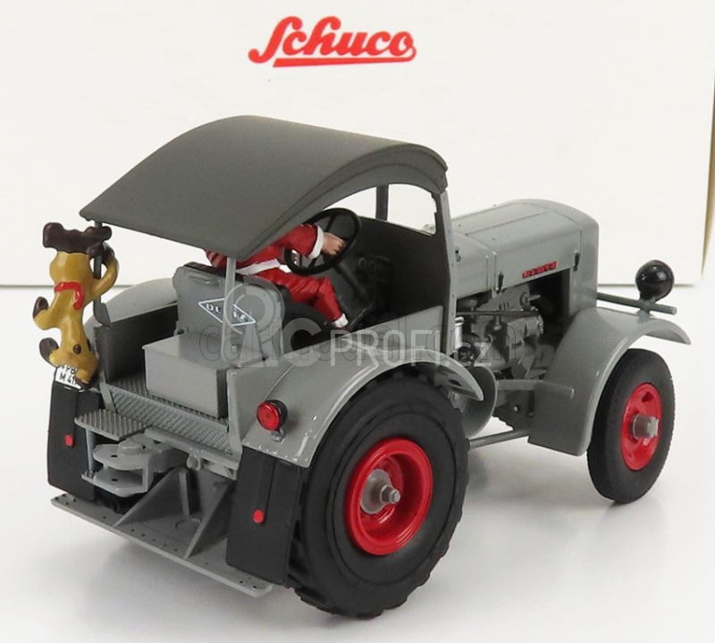 Schuco Deutz F3 M417 Tractor 1954 - Christmas Edition 2021 - Con Babbo Natale - With Figure Santa Claus 1:32 Světle Šedá