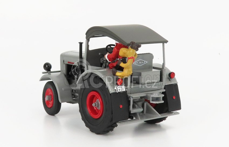 Schuco Deutz F3 M417 Tractor 1954 - Christmas Edition 2021 - Con Babbo Natale - With Figure Santa Claus 1:32 Světle Šedá