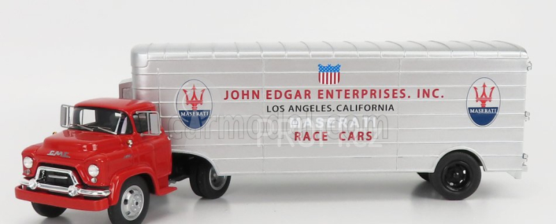 Schuco GMC Truck Team John Edgar Enterprises Inc. Maserati Car Transporter 1:43 Červená Stříbrná