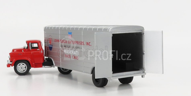 Schuco GMC Truck Team John Edgar Enterprises Inc. Maserati Car Transporter 1:43 Červená Stříbrná