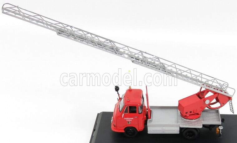 Schuco Hanomag Garant Fire Engine With Scala - Fw Drehleiter 1:43 Červená Stříbrná