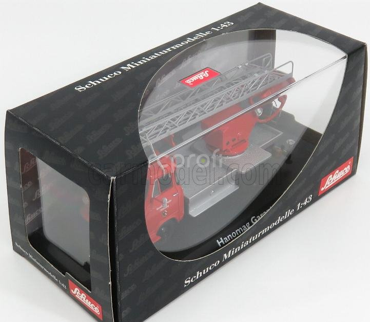 Schuco Hanomag Garant Fire Engine With Scala - Fw Drehleiter 1:43 Červená Stříbrná