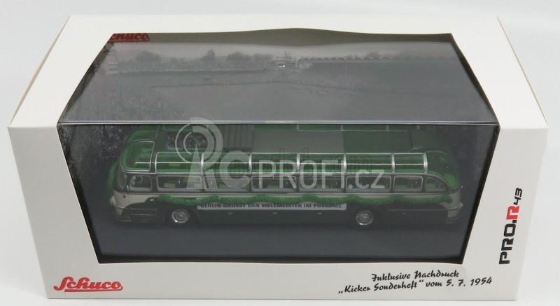 Schuco Magirus Deutz O6500 Autobus Winner Team Football World Cup Wm Open Roof 1954 1:43 Zelená