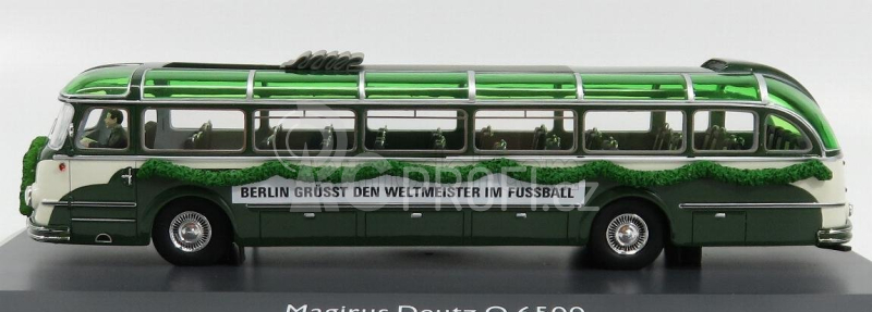 Schuco Magirus Deutz O6500 Autobus Winner Team Football World Cup Wm Open Roof 1954 1:43 Zelená