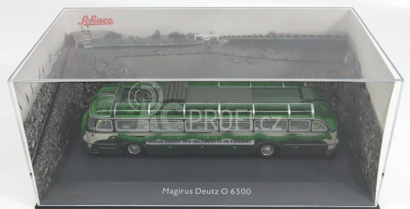 Schuco Magirus Deutz O6500 Autobus Winner Team Football World Cup Wm Open Roof 1954 1:43 Zelená