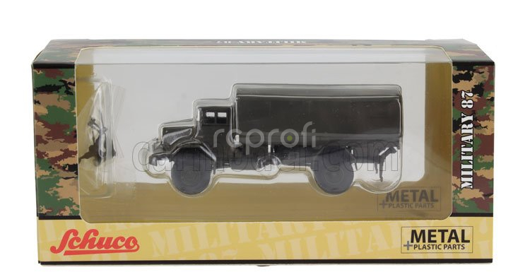 Schuco MAN 630 Truck Telonato German Army 2-assi 1958 1:87 Vojenská Zelená
