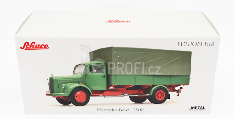 Schuco Mercedes benz L3500 Truck Telonato 1950 1:18 Modrá Šedá