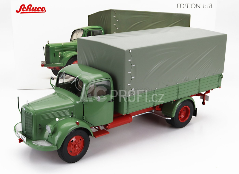 Schuco Mercedes benz L3500 Truck Telonato 1950 1:18 Modrá Šedá
