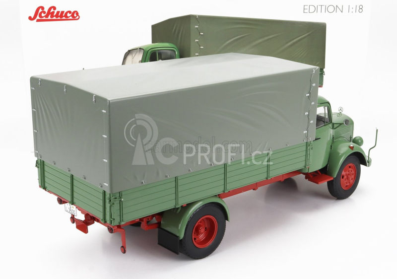 Schuco Mercedes benz L3500 Truck Telonato 1950 1:18 Modrá Šedá