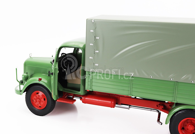 Schuco Mercedes benz L3500 Truck Telonato 1950 1:18 Modrá Šedá