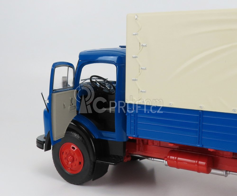 Schuco Mercedes benz L911 Truck Telonato 1966 1:18 Modrá Bílá