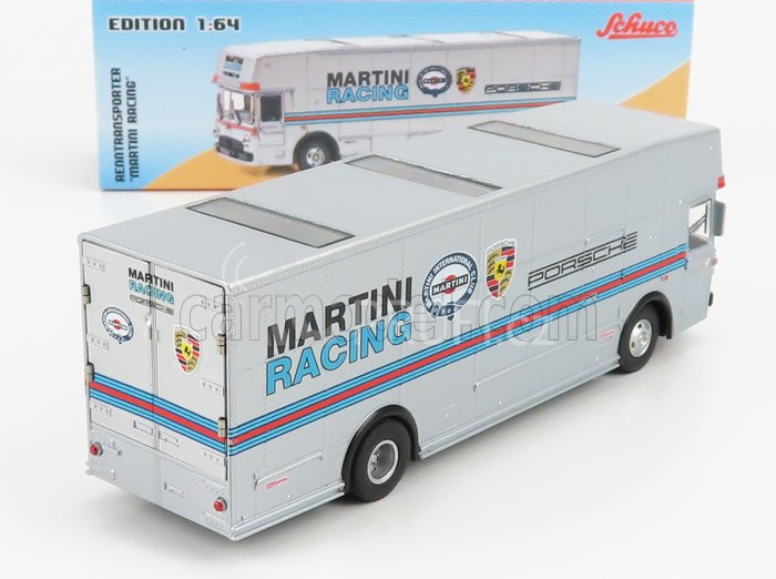 Schuco Mercedes benz O317 Truck Car Transporter Porsche Martini 1971 1:64 Silver
