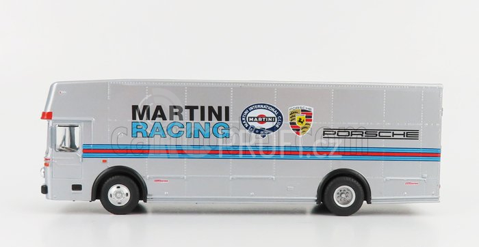 Schuco Mercedes benz O317 Truck Car Transporter Porsche Martini 1971 1:64 Silver