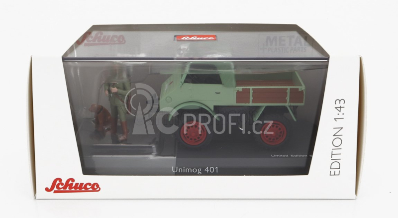 Schuco Mercedes benz Unimog 401 Truck 1953 1:43 Green Wood
