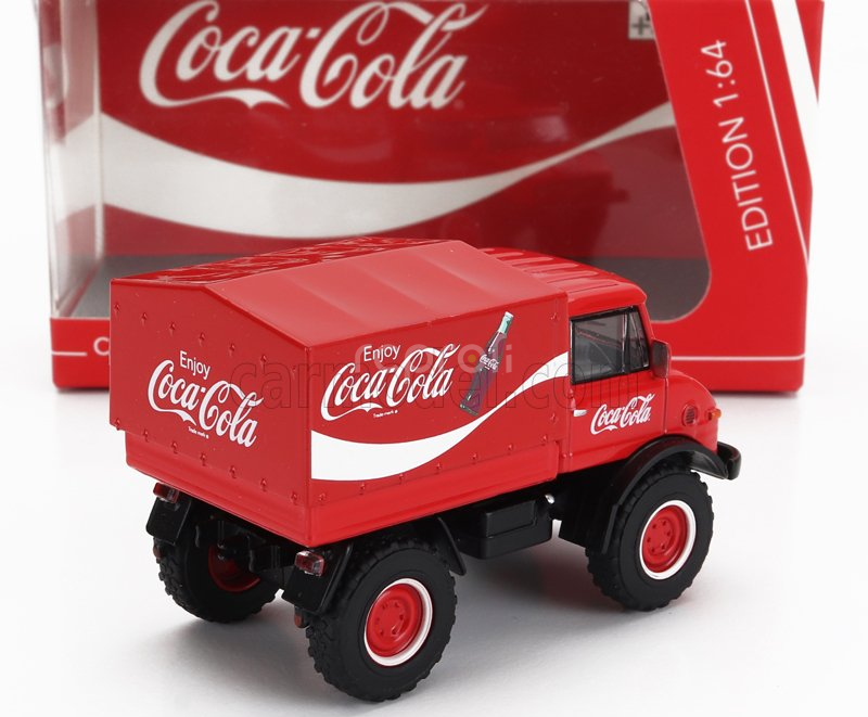 Schuco Mercedes benz Unimog U406 Truck Telonato Coca-cola 1966 1:64 Červená Bílá