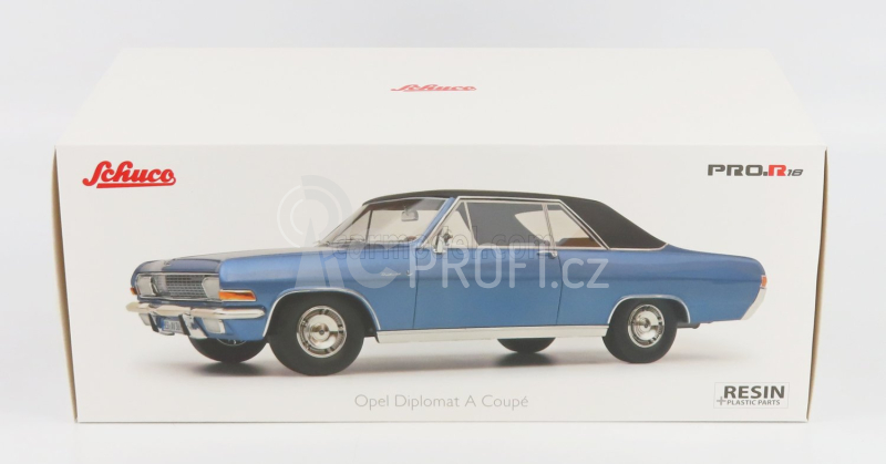 Schuco Opel Diplomat A Coupe 1965 1:18 Světle Modrá Matná Černá