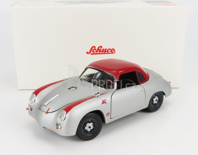 Schuco Porsche 356 Spider Hard-top Closed Outlaw 1952 1:18 Silver Red