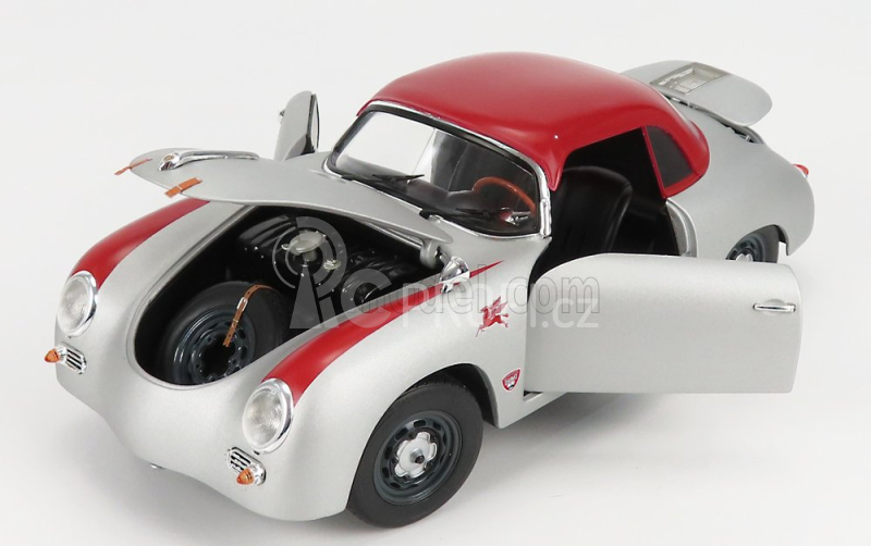 Schuco Porsche 356 Spider Hard-top Closed Outlaw 1952 1:18 Silver Red