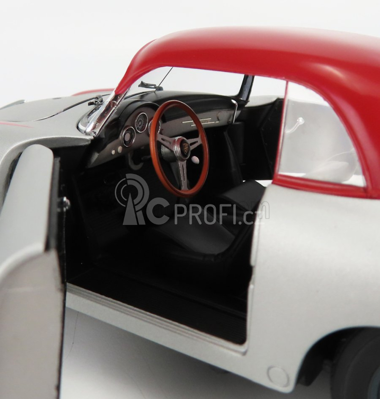Schuco Porsche 356 Spider Hard-top Closed Outlaw 1952 1:18 Silver Red