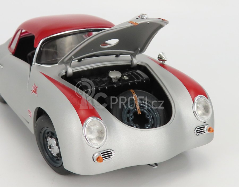 Schuco Porsche 356 Spider Hard-top Closed Outlaw 1952 1:18 Silver Red