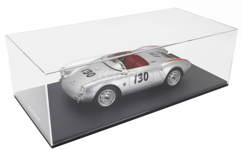 Schuco Porsche 550a Spider N 130 1954 James Dean - Little Bastard - Con Vetrina - With Showcase 1:12 Silver