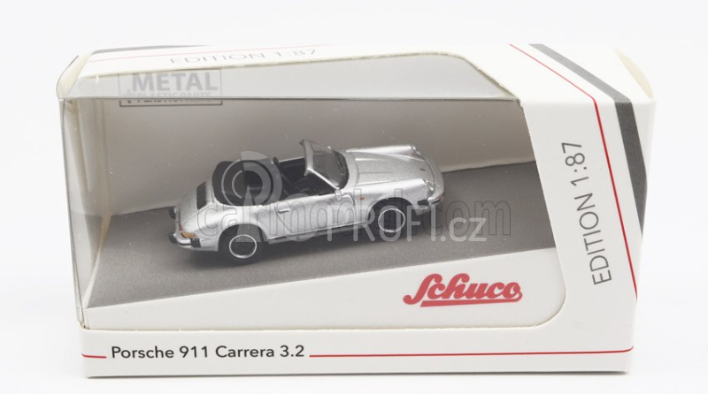 Schuco Porsche 911 3.2 Carrera Cabriolet 1989 1:87 Silver