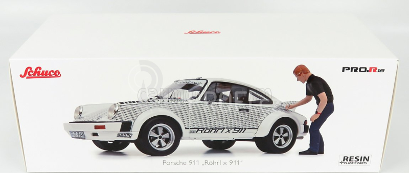 Schuco Porsche 911 Coupe With Walter Rohrl Figure 1969 1:18 Bílá Černá