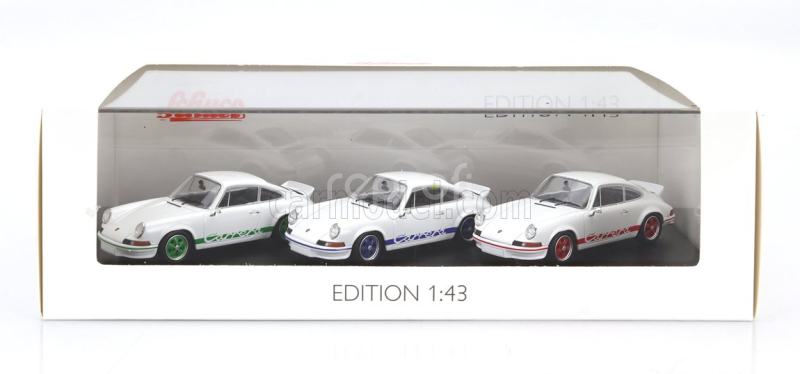 Schuco Porsche Set 3x 911 Carrera Rs 2.7 Coupe 1973 - 50th Anniversary 1:43 Bílá Červená Modrá Zelená