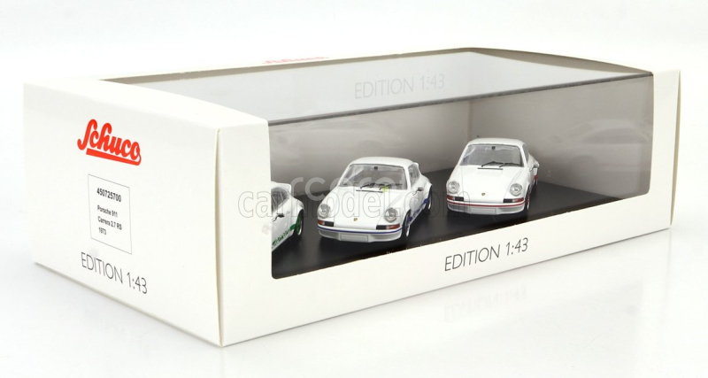 Schuco Porsche Set 3x 911 Carrera Rs 2.7 Coupe 1973 - 50th Anniversary 1:43 Bílá Červená Modrá Zelená