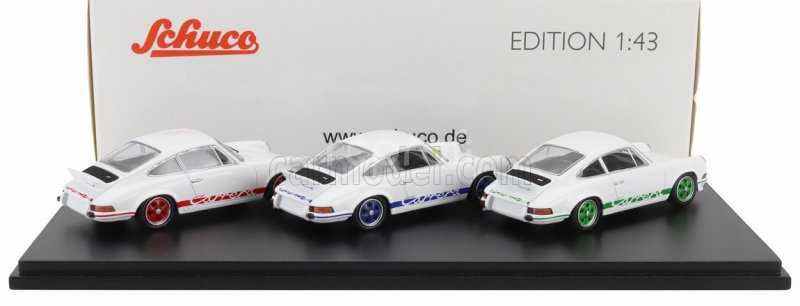 Schuco Porsche Set 3x 911 Carrera Rs 2.7 Coupe 1973 - 50th Anniversary 1:43 Bílá Červená Modrá Zelená