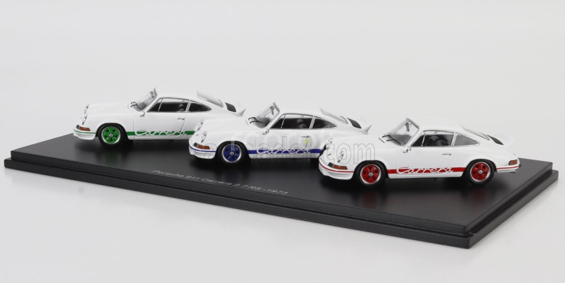 Schuco Porsche Set 3x 911 Carrera Rs 2.7 Coupe 1973 - 50th Anniversary 1:43 Bílá Červená Modrá Zelená