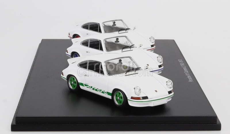 Schuco Porsche Set 3x 911 Carrera Rs 2.7 Coupe 1973 - 50th Anniversary 1:43 Bílá Červená Modrá Zelená