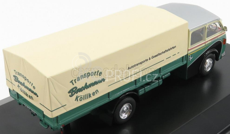 Schuco Saurer 3ch Lkw Telonato Transport Bachmann 1954 1:43 Zelená Krémová Stříbrná