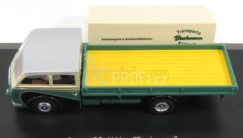 Schuco Saurer 3ch Lkw Telonato Transport Bachmann 1954 1:43 Zelená Krémová Stříbrná