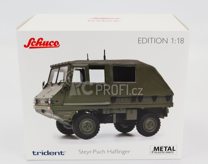 Schuco Steyr-puch Haflinger Funkwagen Obh 1975 1:18 Vojenská Zelená
